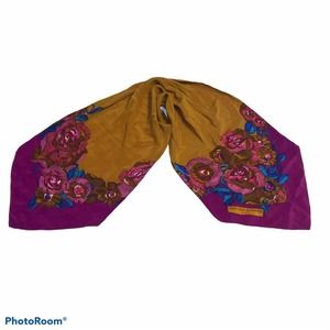 Vintage Jean-Louis Scherrer Floral Silk Scarf